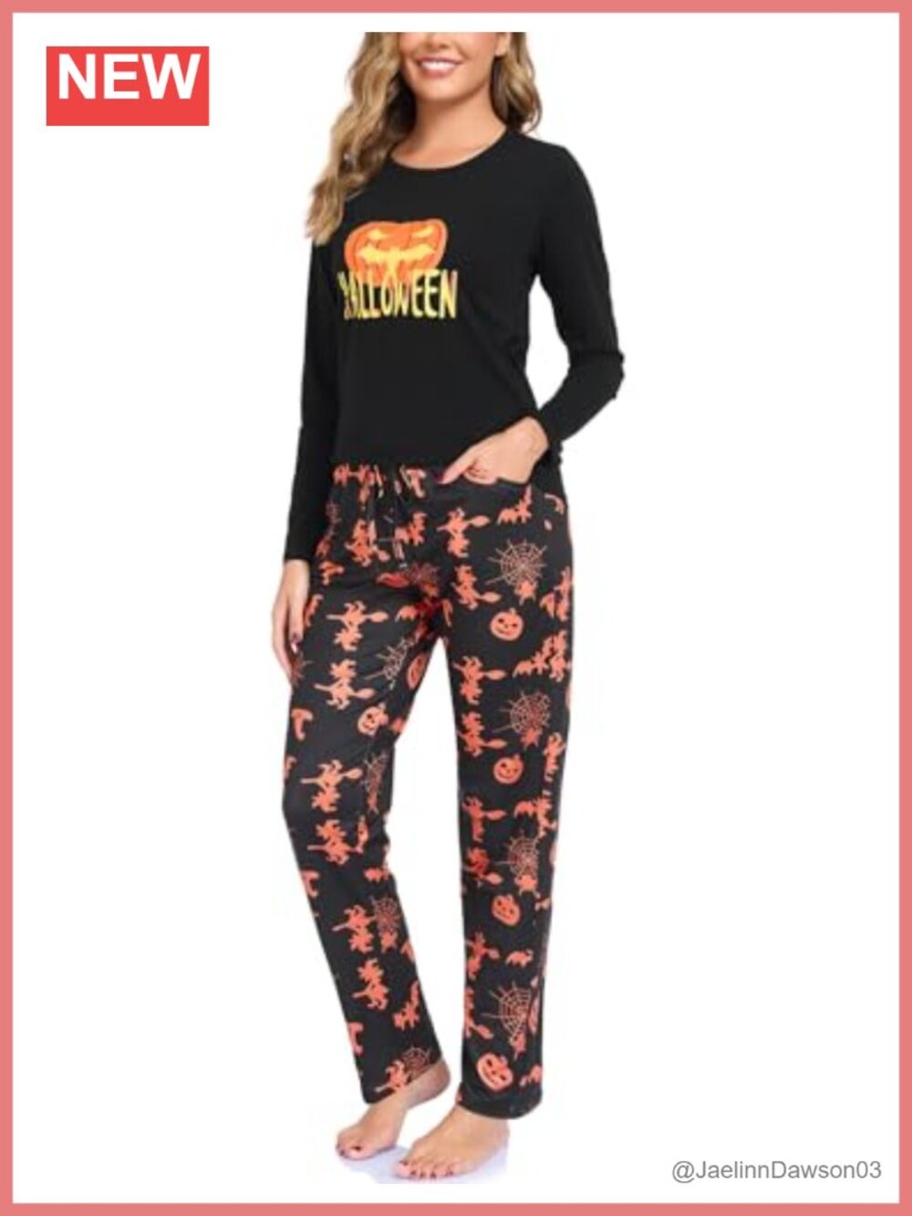 Women's 2 Piece Cotton Long Sleeve Pajama Set Cute Print Top Pants Sleepwear